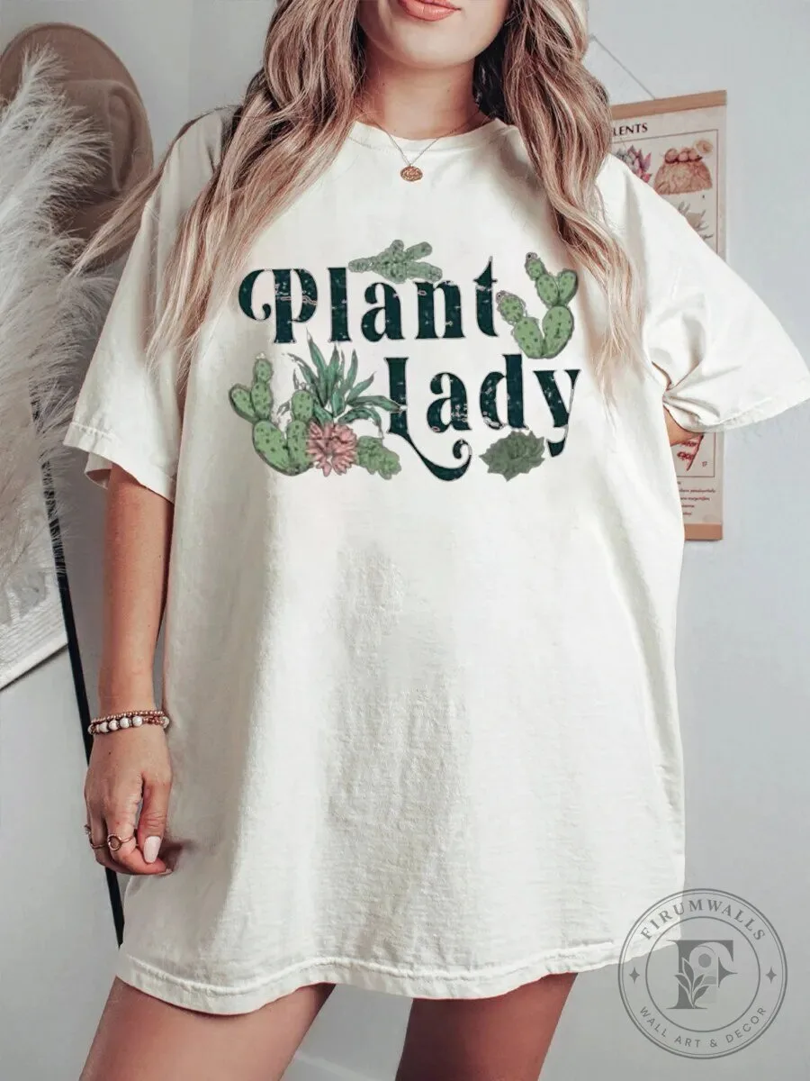 Plant Lady Succulent Cactus Botanical Garden Lover Graphic T-Shirt